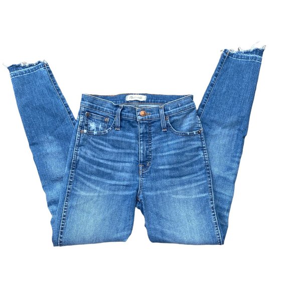 Madewell Women's 10" High-Rise Drop Step Hem Edition Distressed Skinny Jeans-25 - Picture 3 of 15